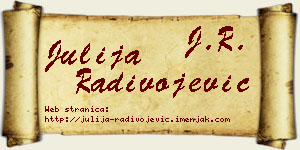 Julija Radivojević vizit kartica
